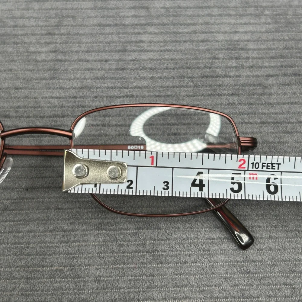 Basically It Y2k Eyeglasses Frames Burgundy Rectangular Nickel Free 50-19-140 C1